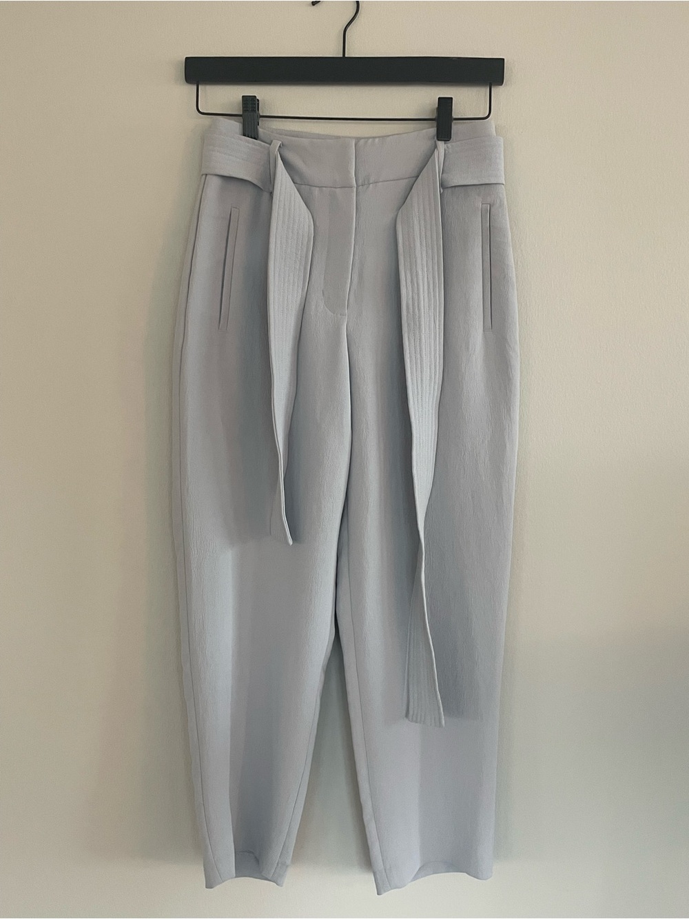 Wilfred High-Waist Belted Tapered Pants - Light Blue